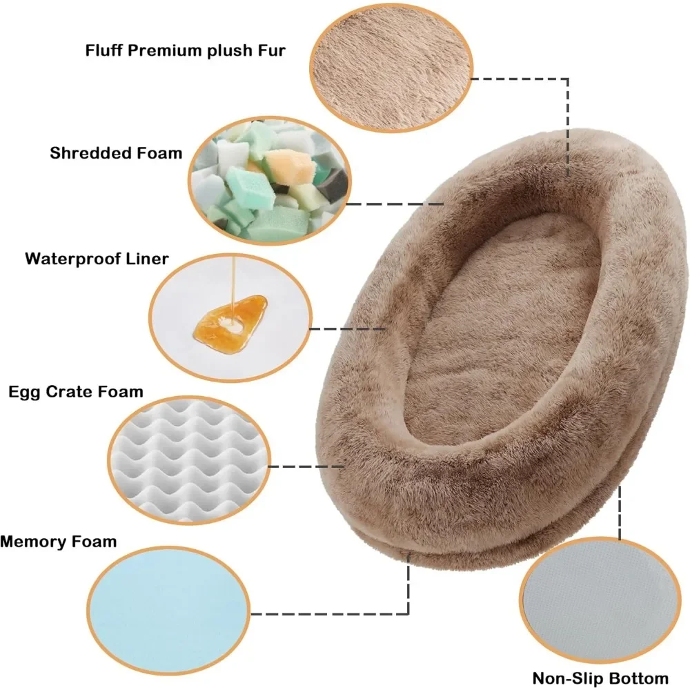 Ultimate Human Sized Dog Bed - Giant Washable Faux Fur Bed for Humans and Dogs