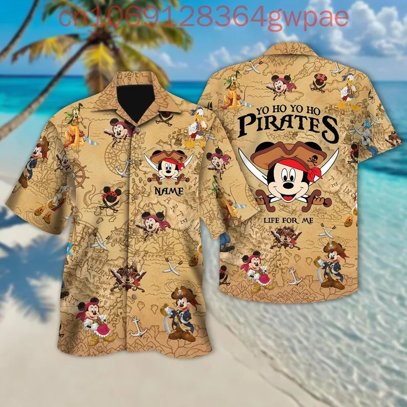 Disney Mickey And Friends Cruise Hawaiian Shirt Pirates Of The Caribbean Mickey Button Shirt Mickey Pirate Hawaii Shirt Tops