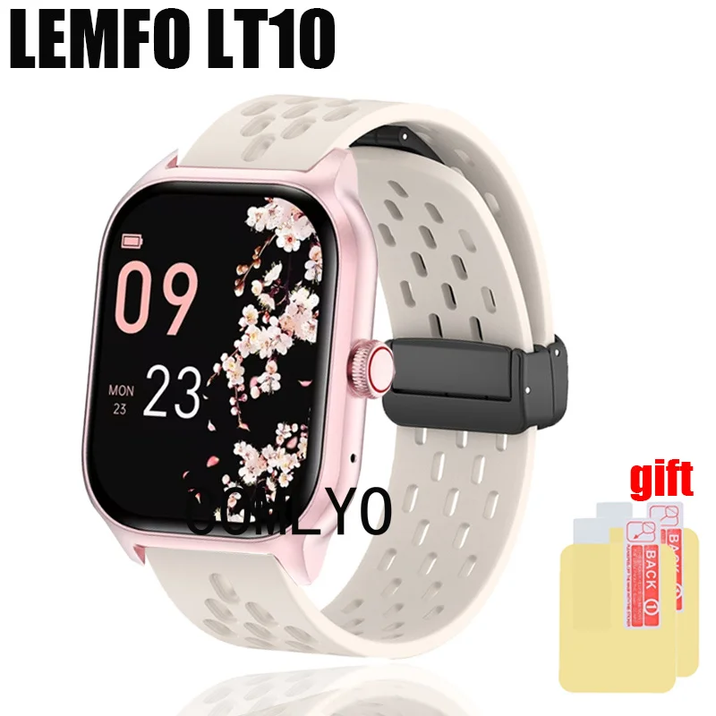 For LEMFO LT10 Smart watch Strap Wristband Silicone Sports Soft Women Men Band Screen protector Film