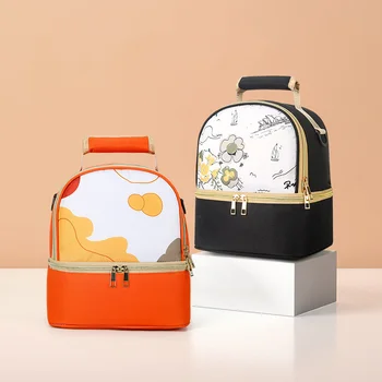 더블 레이어 단열 쿨러 백, 미라 모유 수유 기저귀 배낭, 아기 우유 보관 보온 백, 점심 음식 용기 