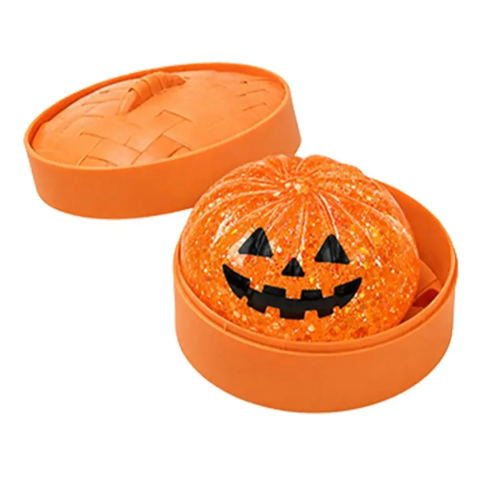 Halloween Dumpling Stressball mit Glitzer – Halloween Dumpling Druck-Squishy Stressabbau-Fidget-Spielzeug für Erwachsene als Geschenk