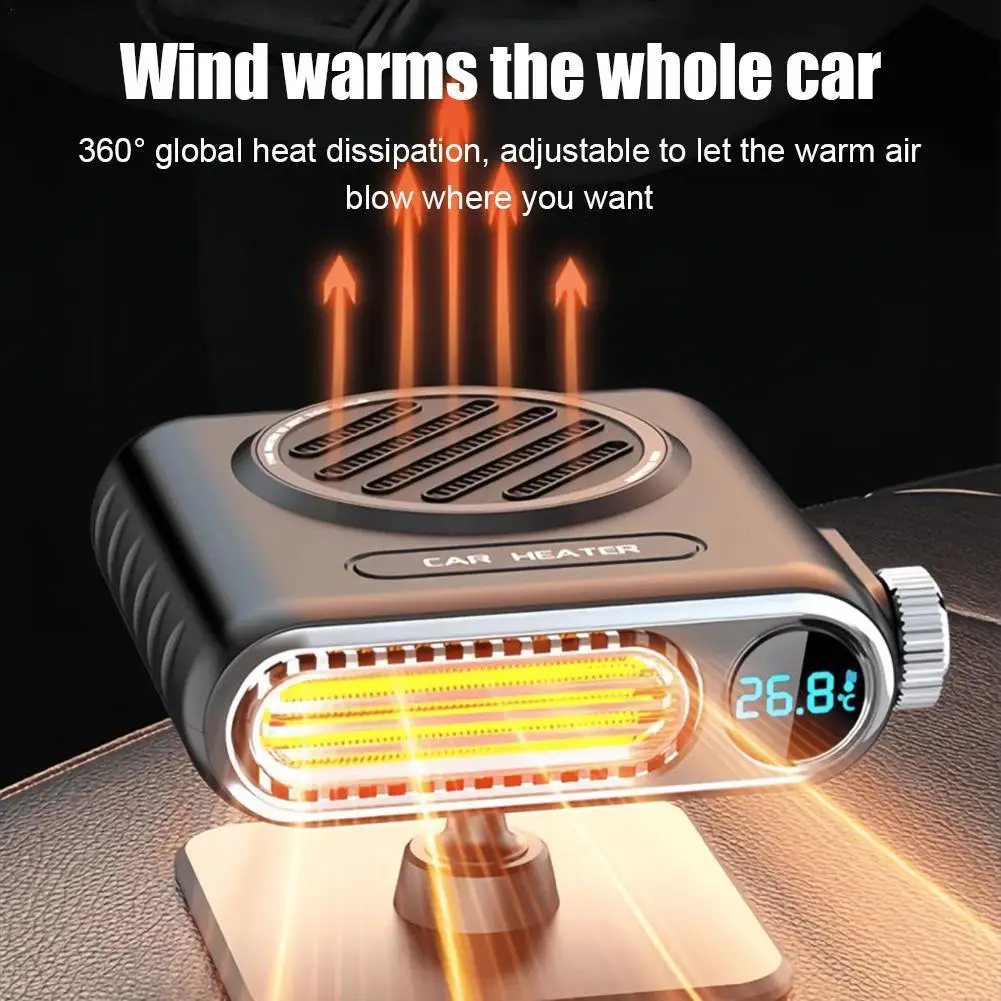 

Portable Car Heater 12V 24V Portable Electric Heating Fan Automatic Windshield Dryer Defogging Demister Defroster Heater For Car