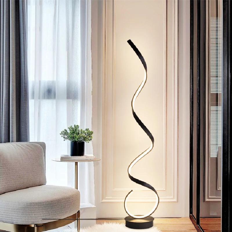 Minimalist Full Spectrum Floor Lamp Scandinavian Wave Corner Light for Living Room Sofa Bedroom