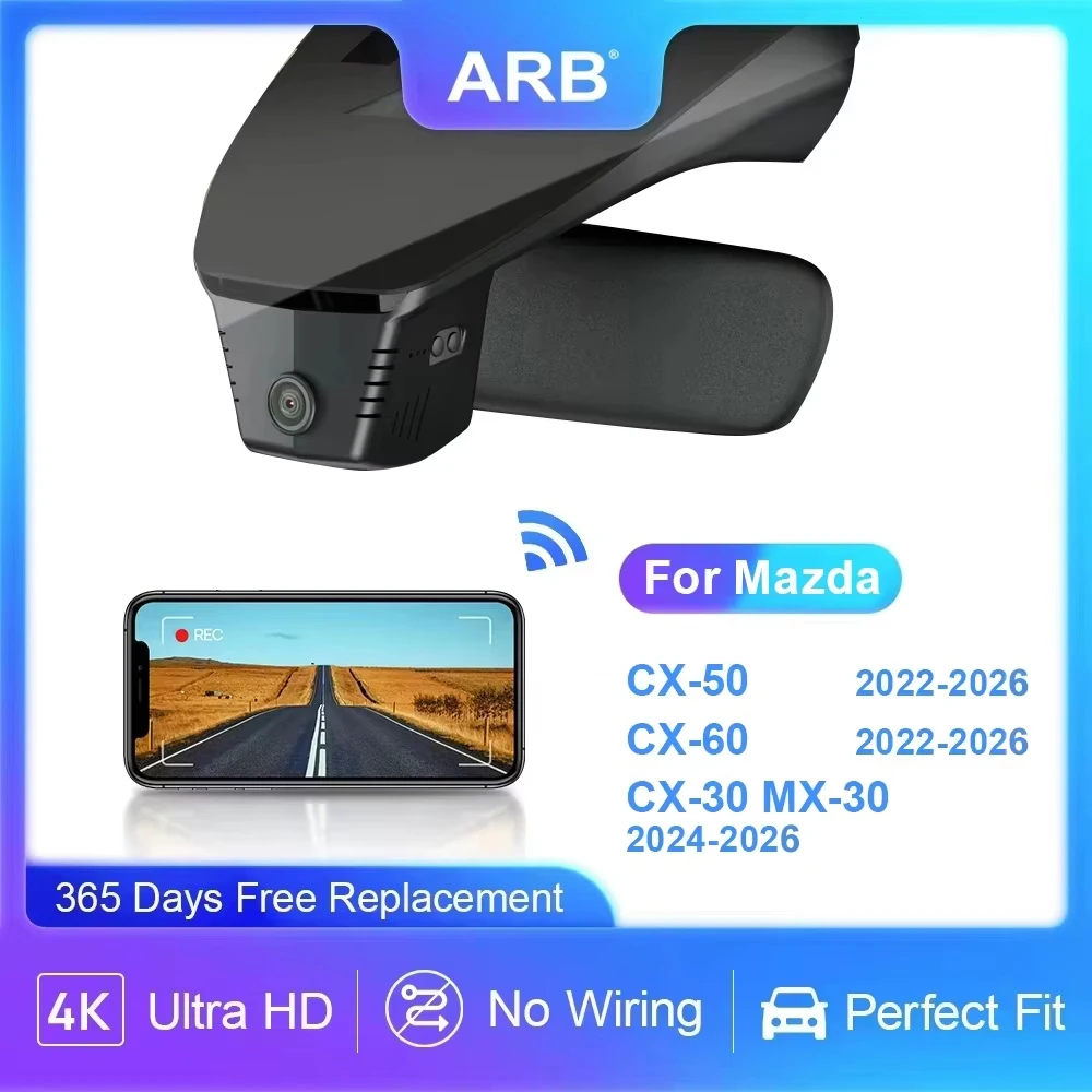 For Mazda CX-50 CX50 2022-2026 Original Fit 4K Dash Camera, for CX-60 CX60 2022-2026 & CX-30 CX30 MX-30 MX30 2024-2026,ARB DVR