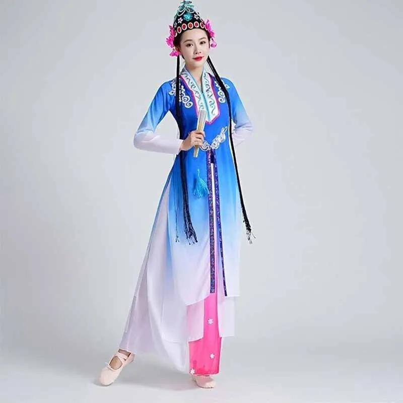 Chinese Beijing Opera Dancer Performance Costumes Women Oversized Practice Dance Clothes Kunqu Opera Dance Dress Plus Size 3xl