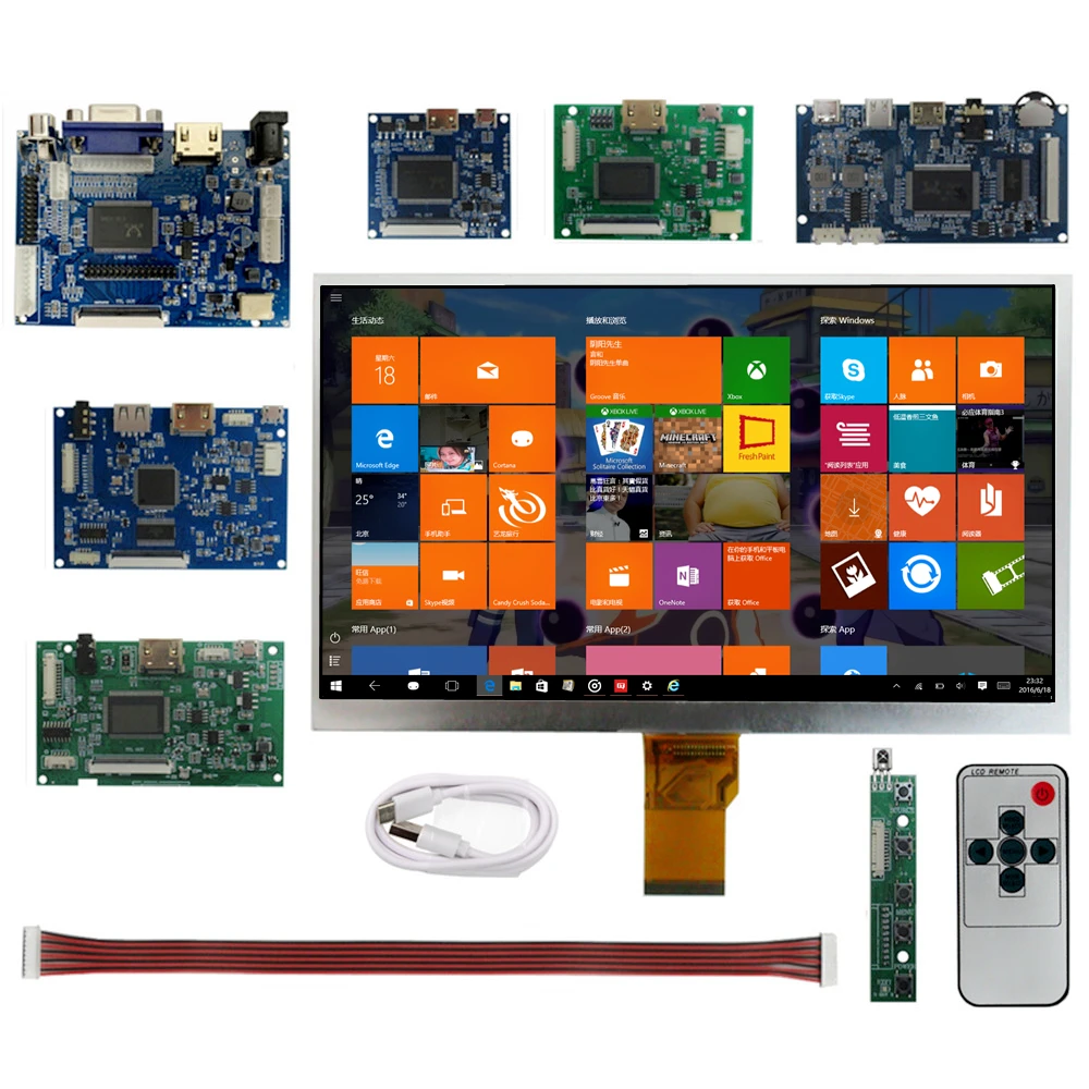 

Multi-Interface 10.1"LCD Monitor Kit-1024x600 Portable Display For PC,Development,Gaming,Industrial Use with VGA/HDMI/AV Input