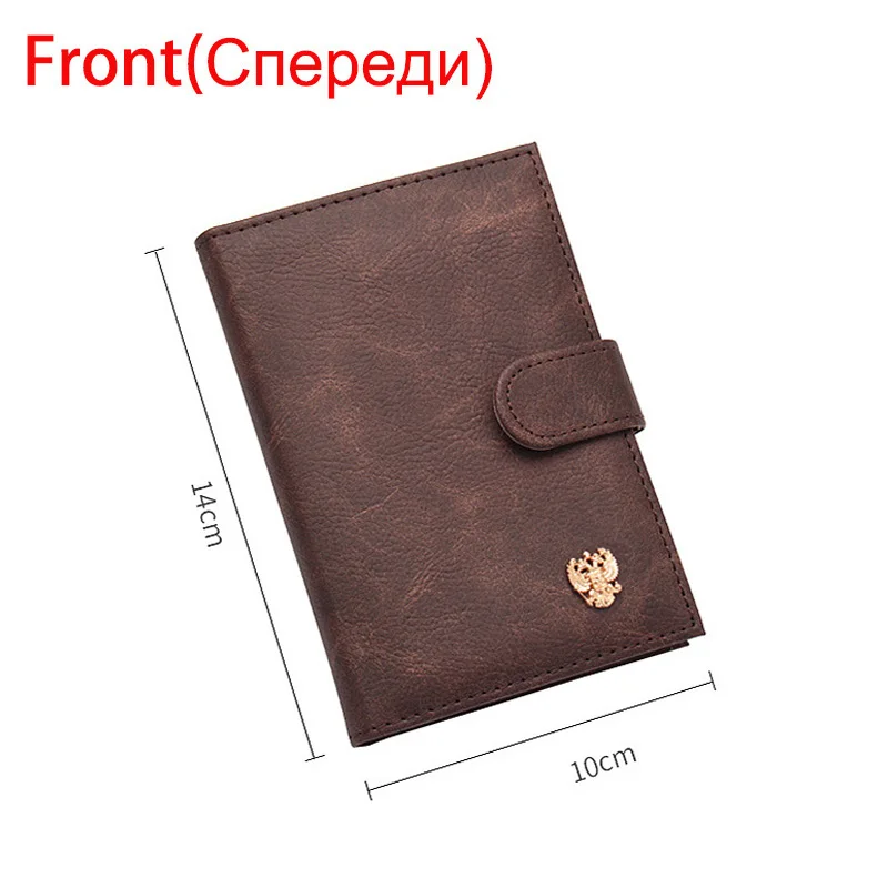 Retro Russia Passport Cover PU Leather Man Women Travel Passport Holder with Credit Card Holder Case Wallet Protector Cover Case