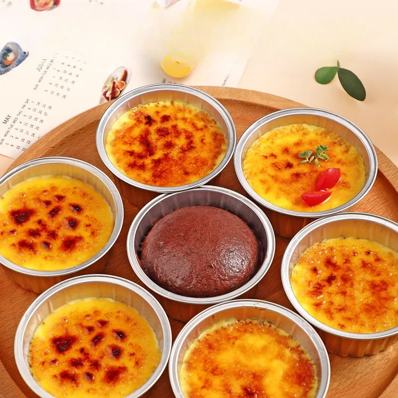 

20pcs Dessert Cups No Lids Gold Aluminum Foil Baking Cups Holders Cupcake Bake Utility Clear Pudding Cups