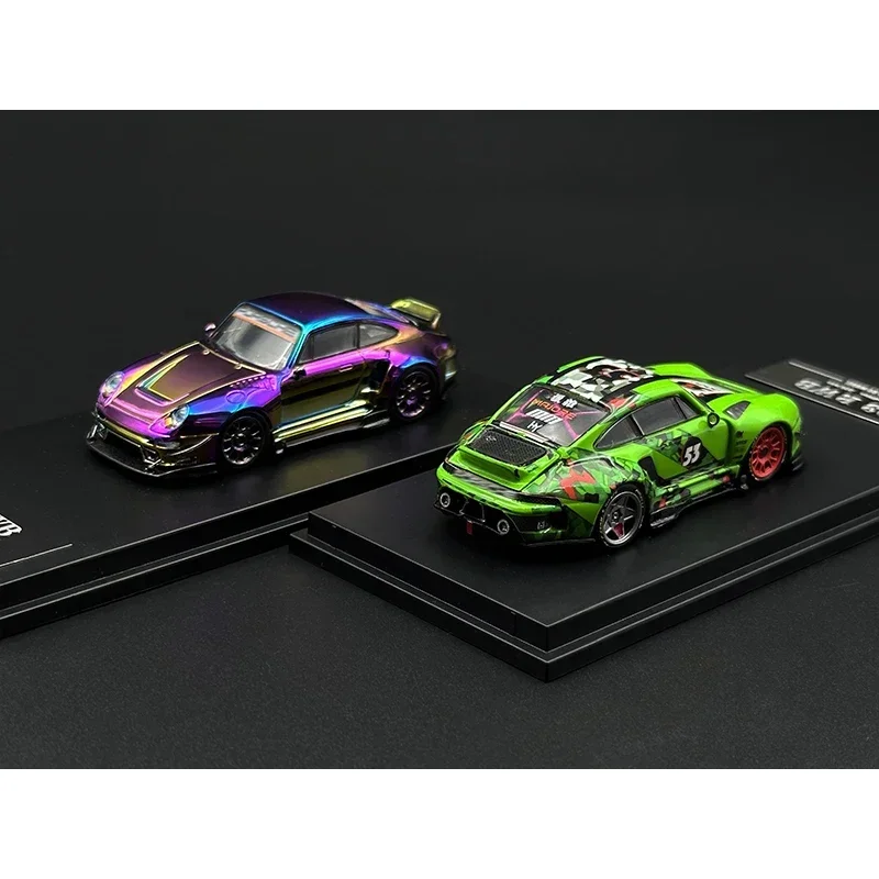 

DCM 1:64 RWB 993 Ducktail Modified Magnetic Detachable Hood Diecast Diorama Car Model Collection Toys