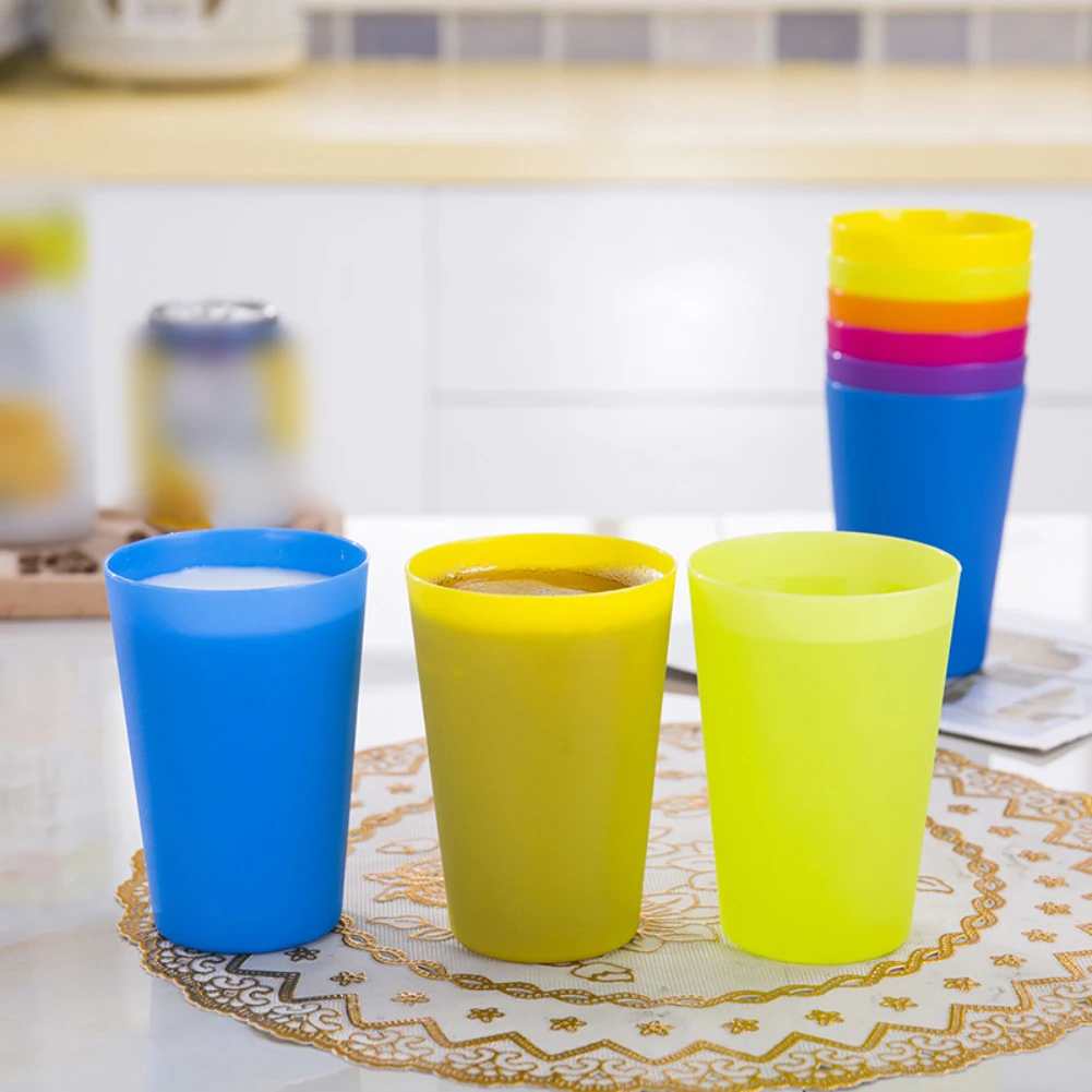 260ml Solid Color Reusable Cups Portable Stackable Cup Kid-Friendly Rinsing Cup ABS Colourful Cups For Outdoor Camping Picnic