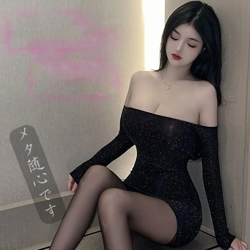 Lingerie dress Deep V Shoulderless Tight Hip hugging Short Skirt sexy. items Dresses gala sexy womans clothing pain in the night