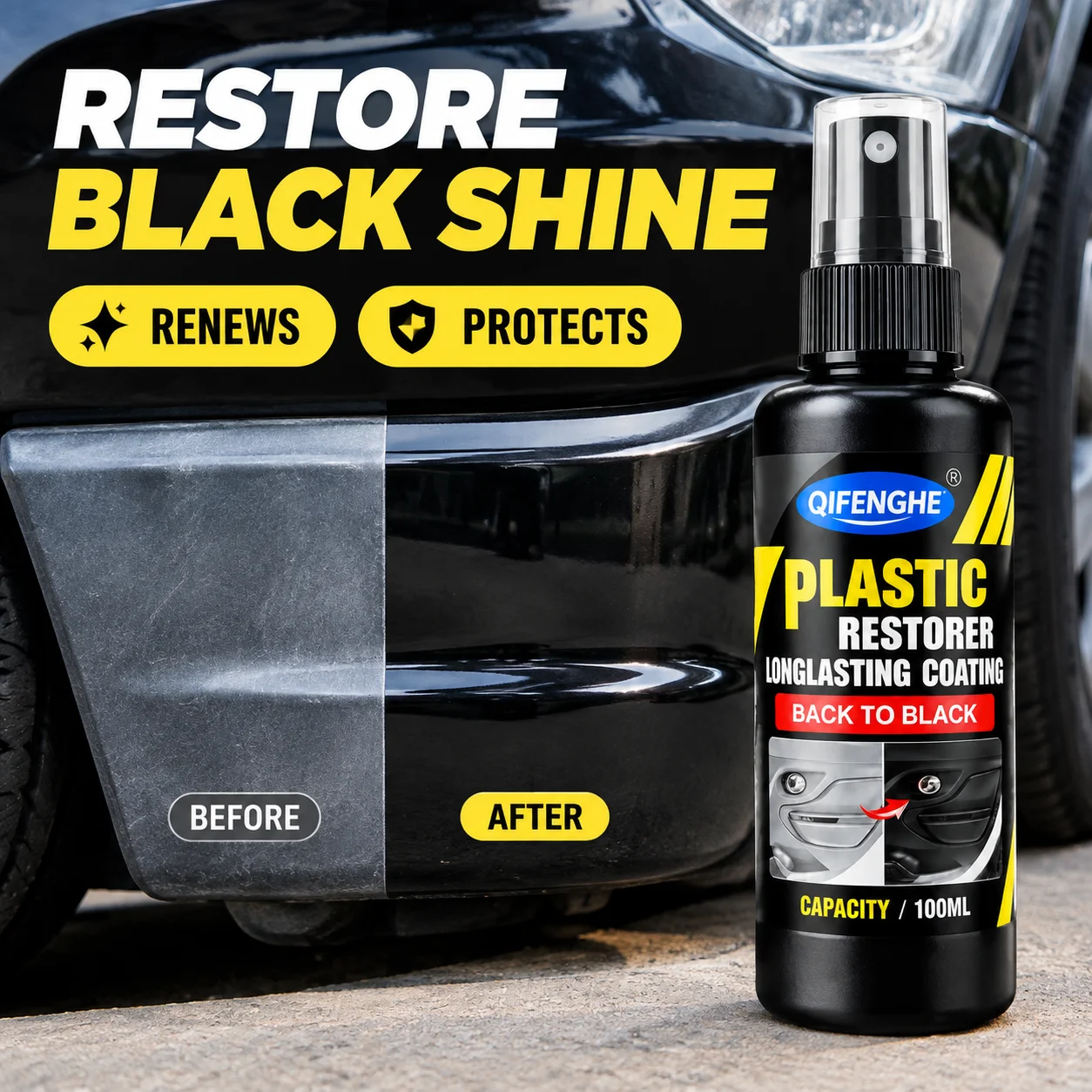 Car Plastic Restorer Back To Black Gloss Plastic Renovator Longlasting Coating Leather Restore Auto Polish Cleaning Products