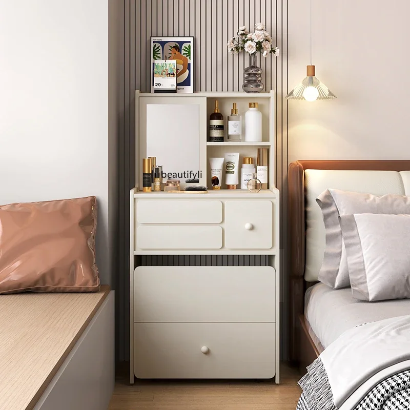 

A16 French Cream Style Dressing Table Modern Minimalist Bedroom High Sense Makeup Table Dressing Table Small Mini Storage Cabine