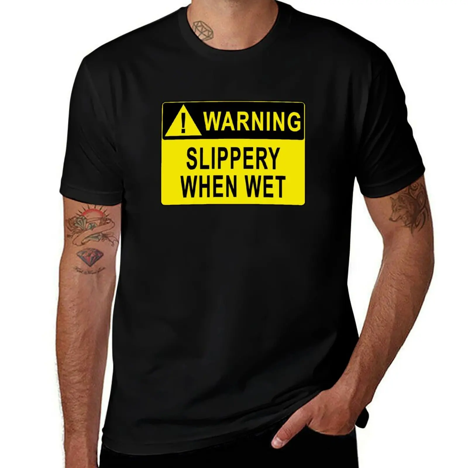 Warning - Slippery When Wet T-Shirt UV Sun Protection Tee Shirt T-Shirt