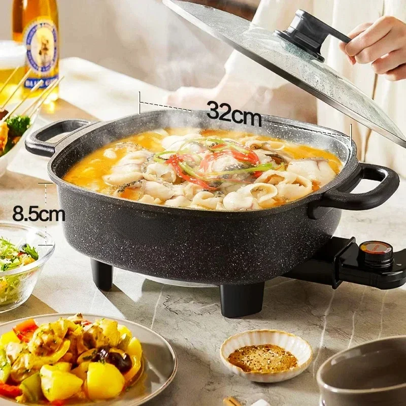 

Electric Chafing Dish Household Pot Multi-Functional Integrated Electric Caldron Food Warmer Electric Frying Pan Cooking