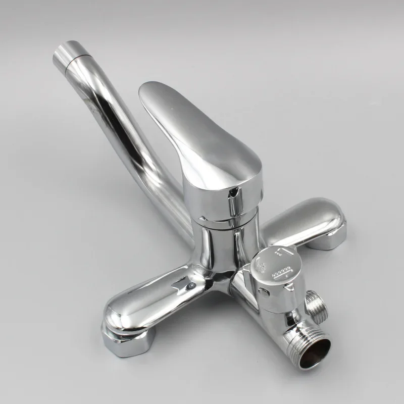 

Copper Bathroom Shower Faucets Hot Cold Wall Mixers Tap Bathtub 3 Way Bath Accessories Supplies