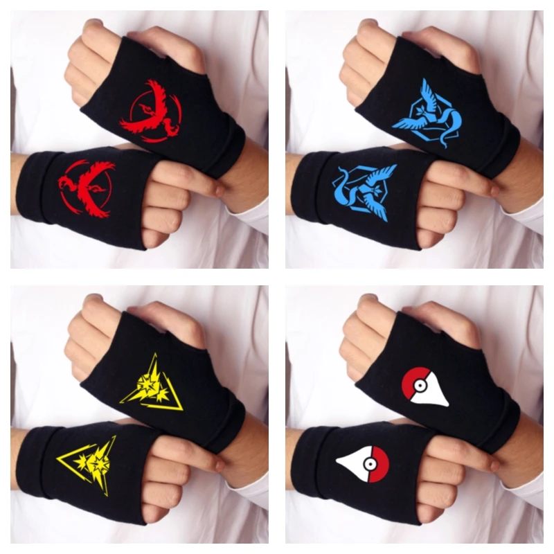 Pokemon GO Cartoon Half Finger Gloves Anime Zapdos Articuno Game Peripherals Office Gloves Children's Toys Birthday Gifts