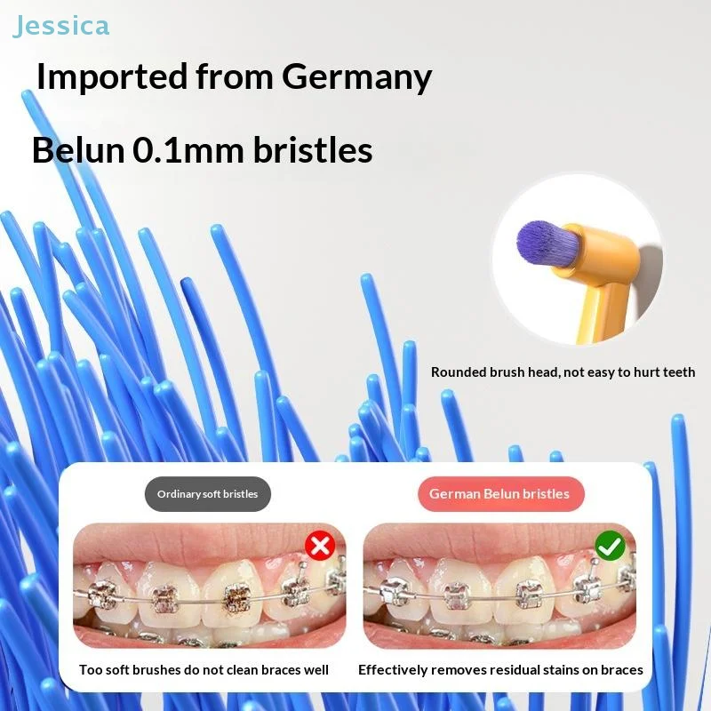 ♥ فرشاة تقويم الأسنان بين الأسنان - أداة تنظيف عميق بشعيرات متناهية الصغر للأقواس والأقواس والشورات واللثة (مقبض مريح) #2