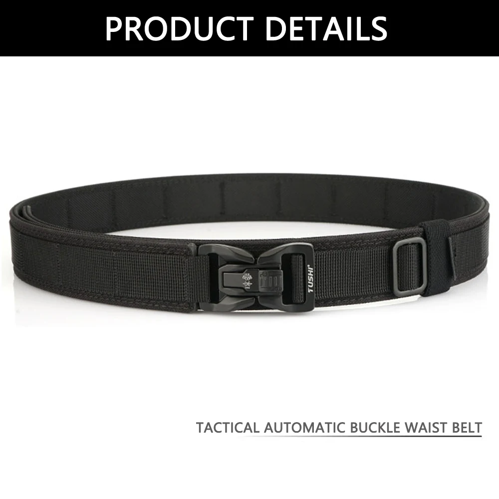 TUSHI Neuer Militärgürtel für Männer, stabiler Nylon-Metall-Automatikschnalle, Polizei-Gürtel, taktischer Outdoor-Gürtel, IPSC-Zubehör – Detail 9
