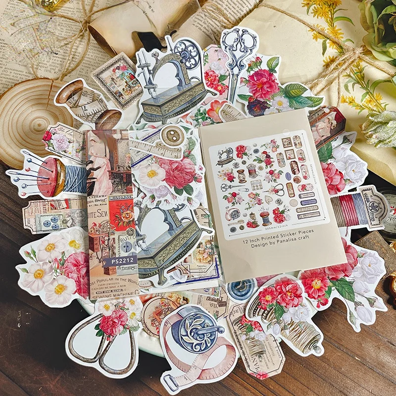 

Винтажные наклейки для вязания крючком, набор наклеек для скрапбукинга, планировщика/изготовления карт/журнала