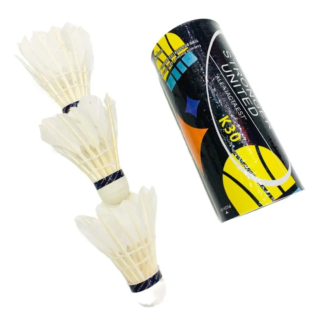 

High Speed Badminton Duck Feather Practice Ball White Shuttlecock Hard Ball Hitting Practice Badminton Training Ball