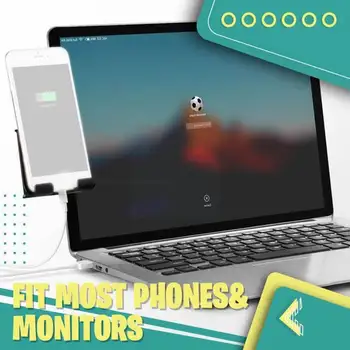 Držák telefonu na boční stranu počítače, klip na monitor pro notebook nebo stolní počítač, kreativní stojan na mobilní telefon pro notebook 6 nejlepší prodej Držák telefonu k obrazovce počítače - №1
