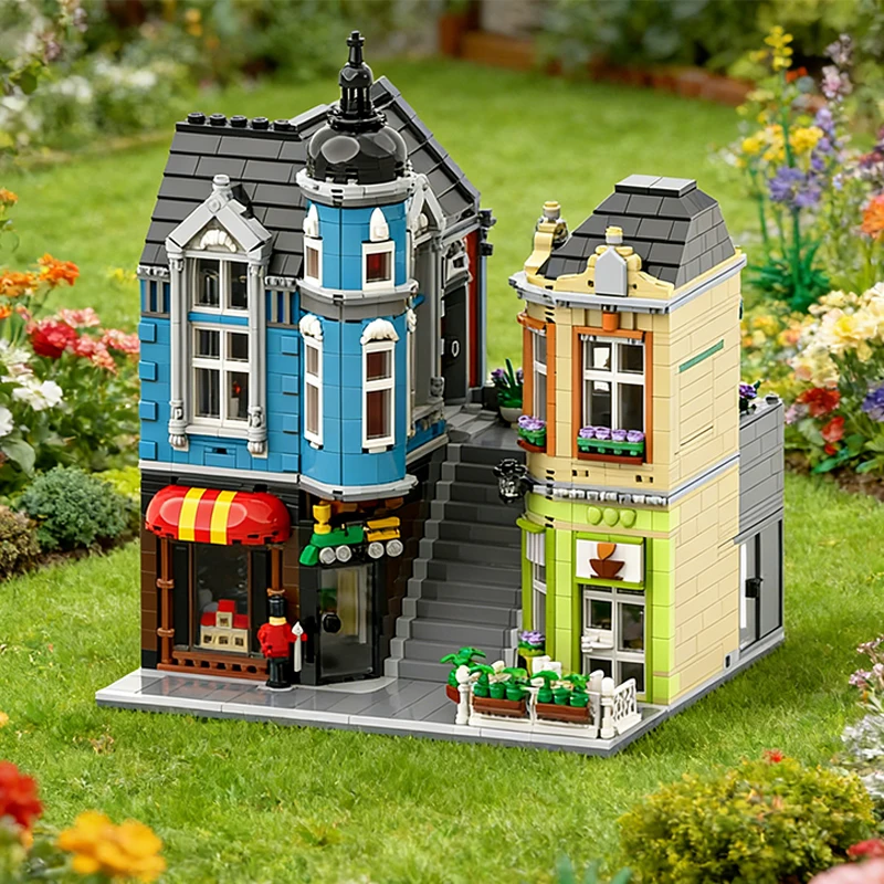 3418 PCS House Street Townhouse Toys Center MOC Customize Modular Building Block Creative Design DIY Simple Holiday Toy Gifts