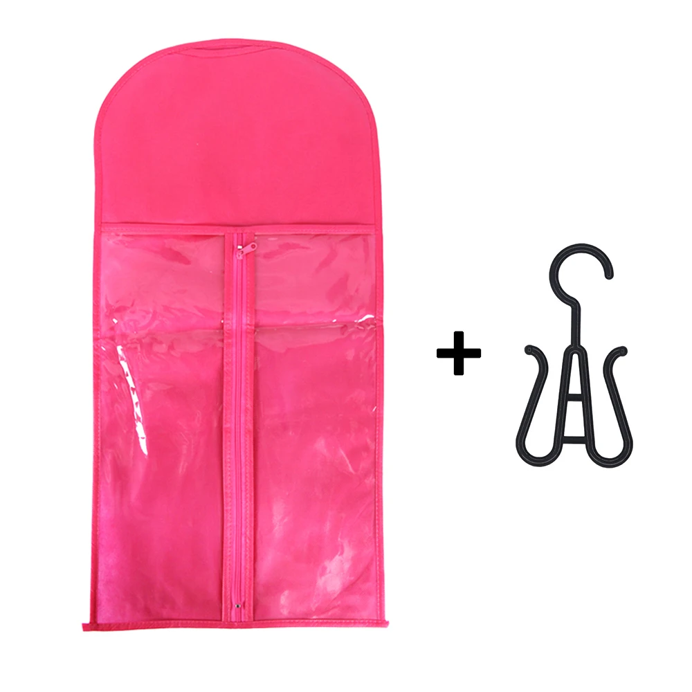 5세트 가발 보관 가방 (옷걸이 포함) 헤어 익스텐션 가발 보관 옷걸이 가방, 가발 정리함, 방진 옷장 가발 및 액세서리