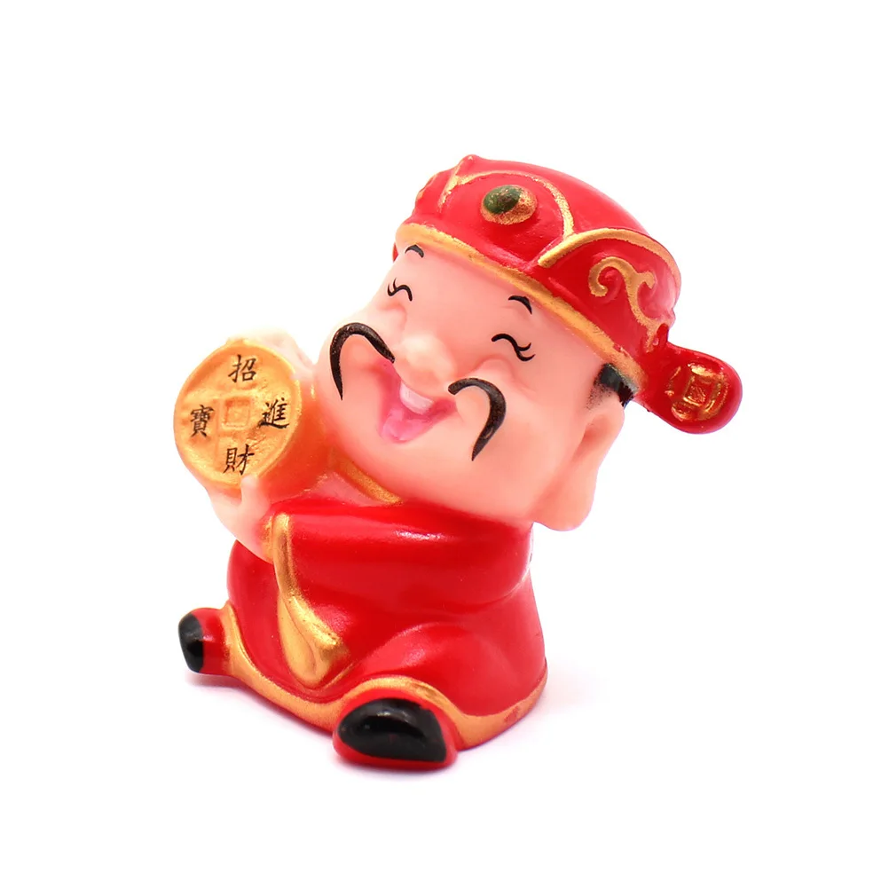 

3Pcs Lucky God of Wealth Cake Topper Chinese Theme Dessert Decor for Birthday Cupcakes Home Office Desk Decoration Wedding