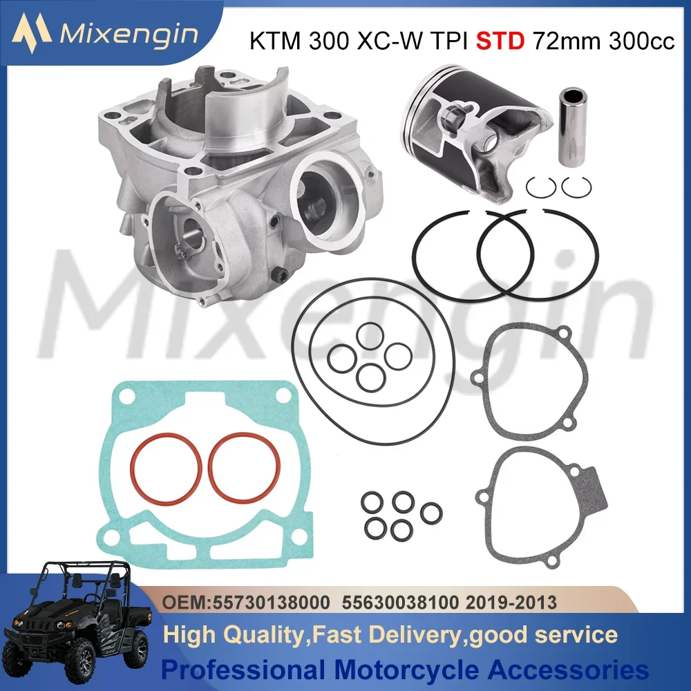 STD 72mm 300cc Motorcycle Cylinder Piston Gasket Kit For KTM 300 XC TPI 300 XC-W TPI Six Days 55730138000 2019-2023 Engine Parts