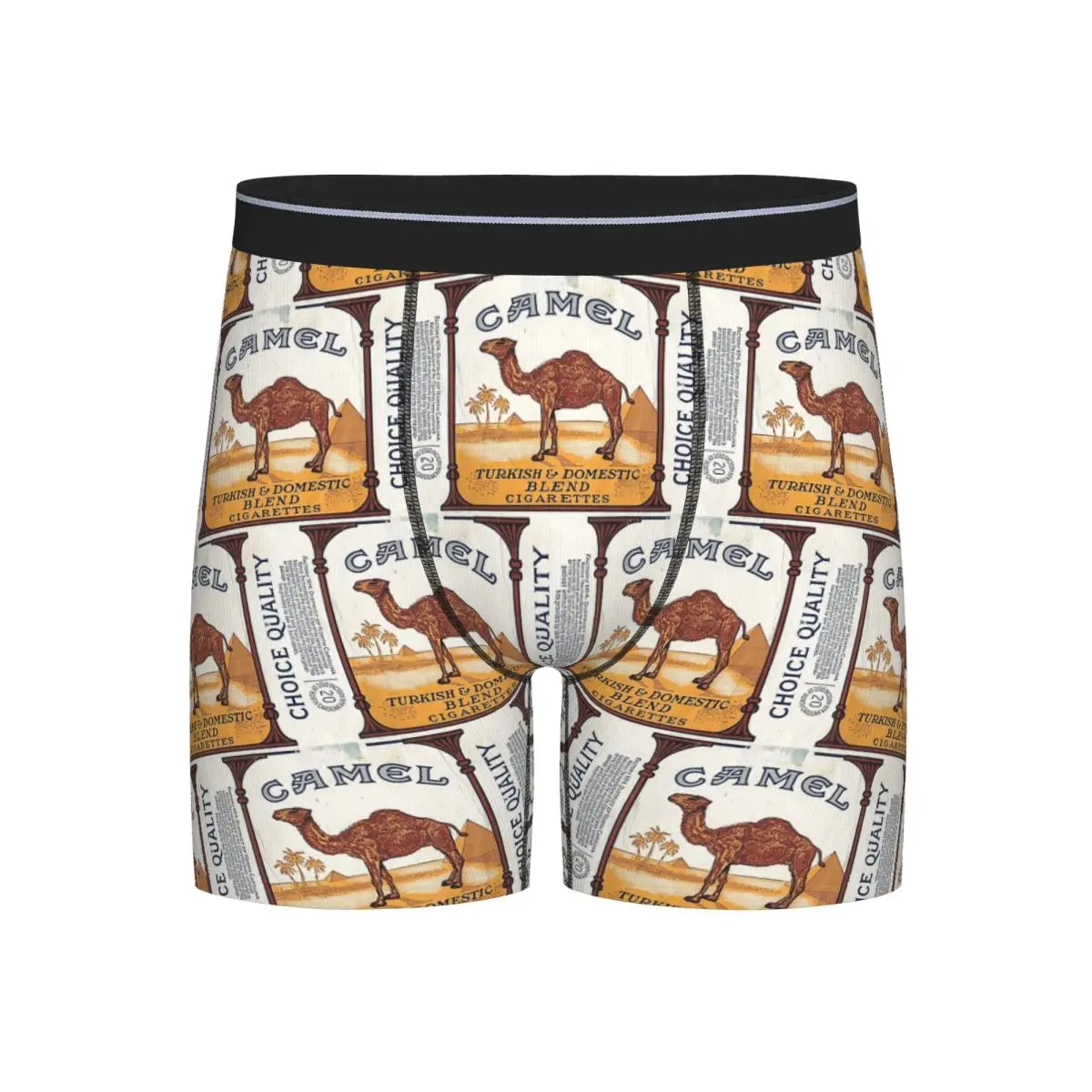 

Long Boxer Underpants Shorts Vintage Camel Cigarette Pack Panties Men Ventilate Underwear for Homme Man Boyfriend Gift