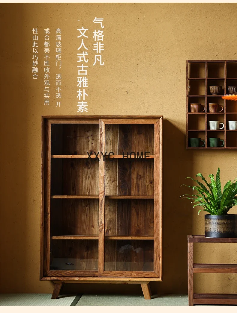 Solid Wood Display Sideboard Cabinet Vintage Chinese Tea Furniture  Cabinet Tea Table Home Storage