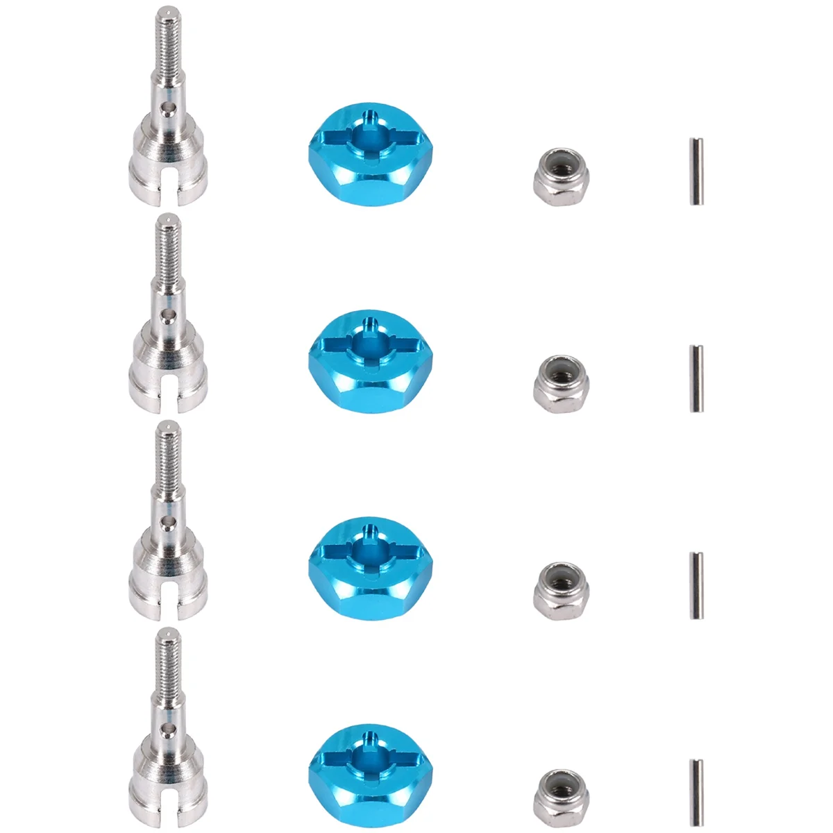 

X55A-Wheel Conversion Set Axle & 12Mm Hex Dive Hub Turn 1/10 on Road for 1/18 A959 A969 A979 A959B A969-B RC Car Upgrade