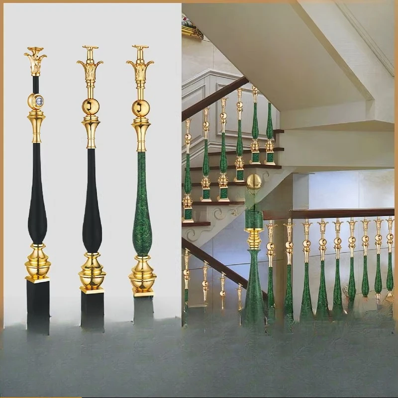 Light luxury villa staircase handrail aluminum composite column general indoor and outdoor balcony railing light luxury column