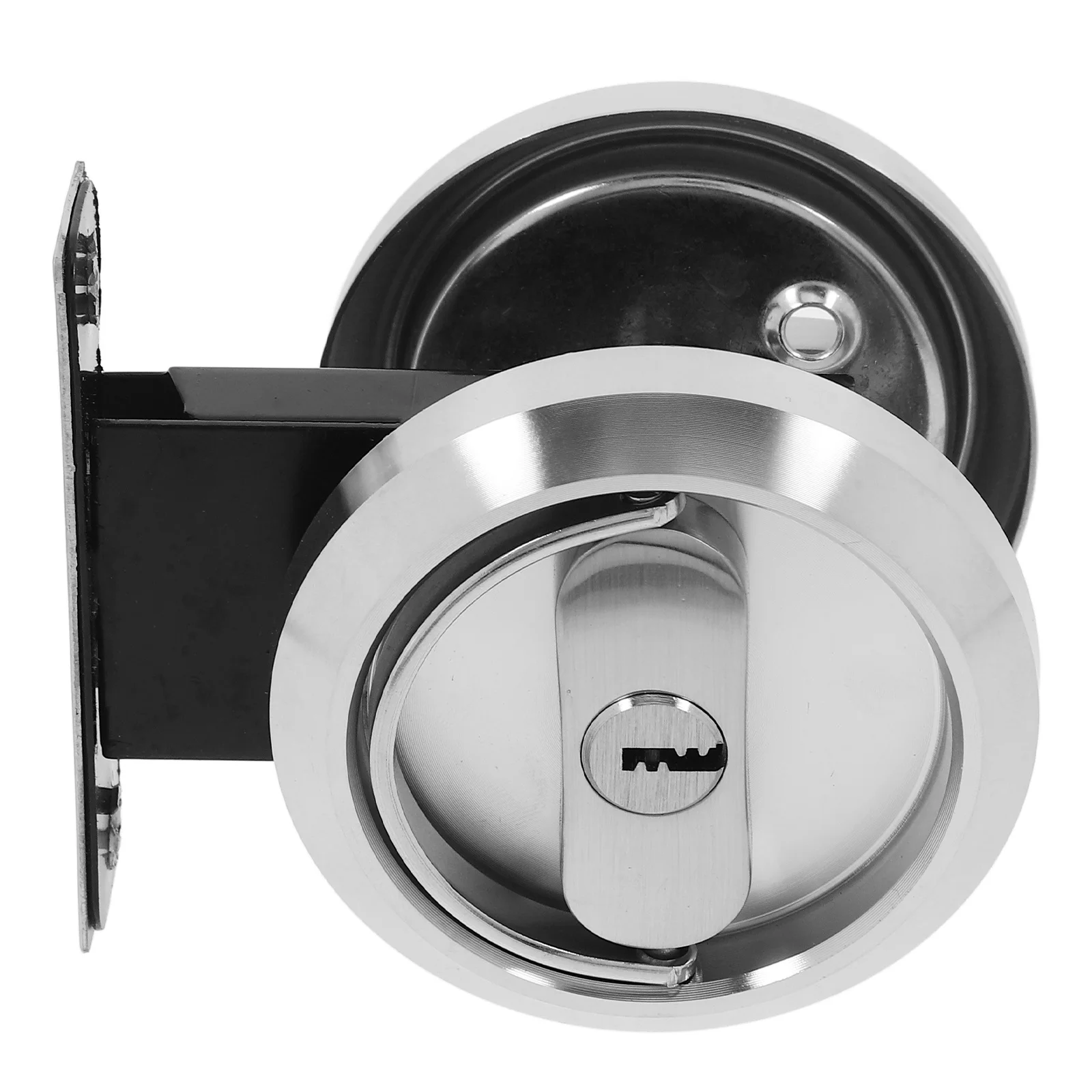 ユニバーサル隠しドアロック 304ステンレス鋼製 室内ドア用 ポケットドア プライバシーロック 簡単設置 穴あけ不要