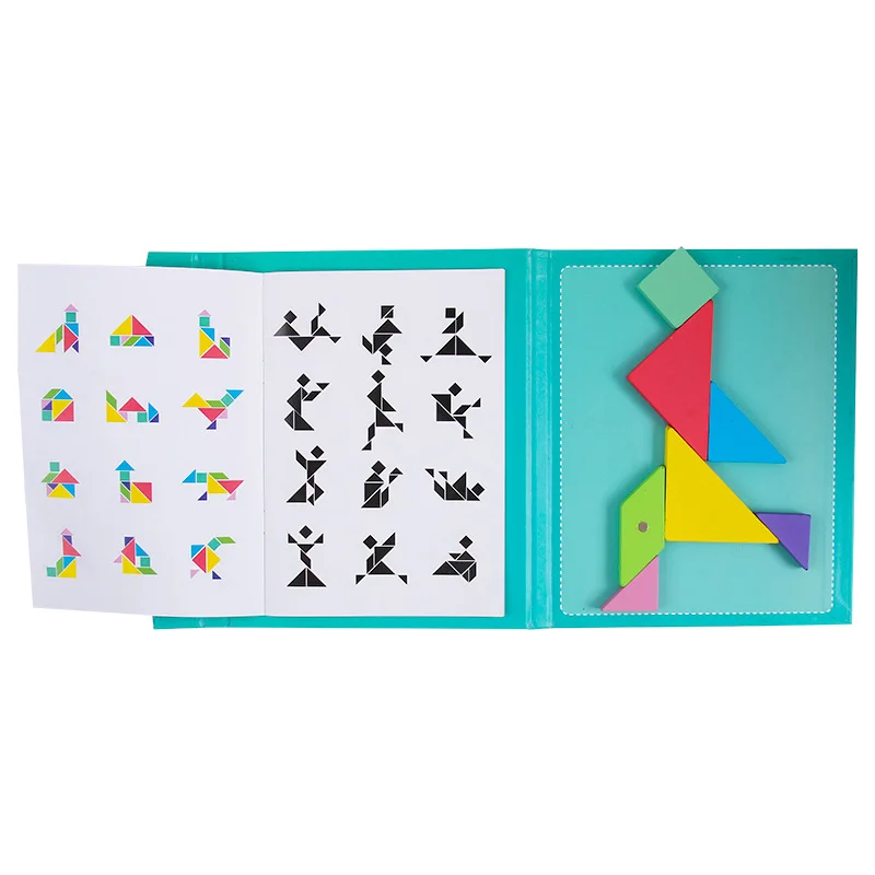 Magnetische Kleur 3d Tangram Educatief Speelgoed Voor Kinderen Diy Kinderen Iq Logisch Denken Training Montessori Speelgoed Verjaardagscadeau