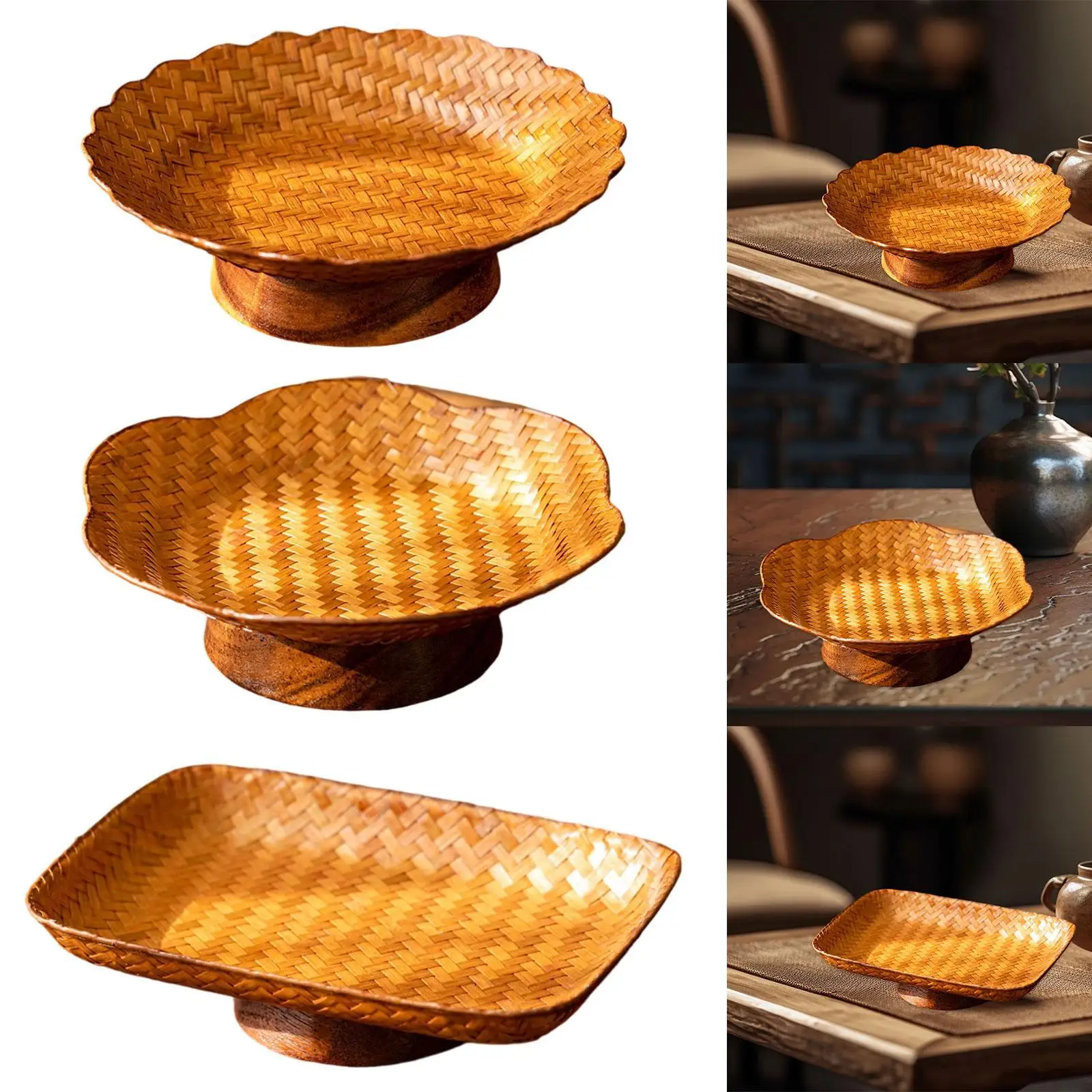 

Footed Fruit Bowl Holder Fruit Tray Countertop Pedestal Bowl Decorative for Coffee Table Events Living Room