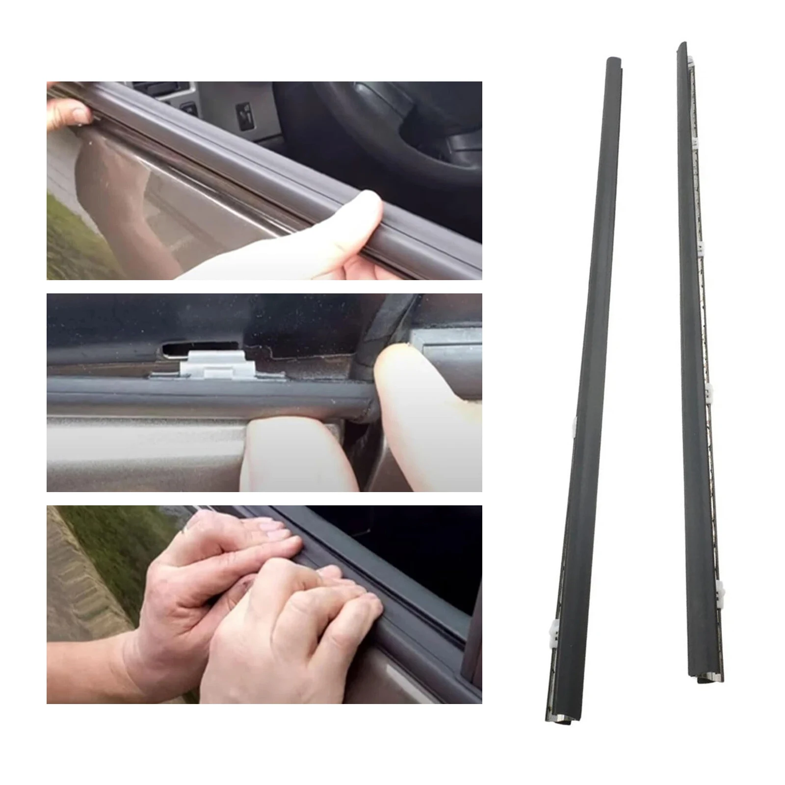2PCS L&R Side Door Window Belt Trim Molding for Honda Civic EG6 EG4 3D 1992-1995 view 6