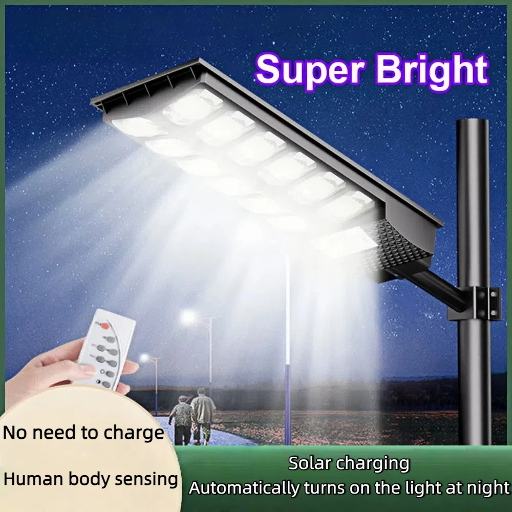 

IPX6 Super Bright Solar Street Light 3 Modes Human Induction Yard Light 10000W Motion Sensor Street Lamp Outdoor