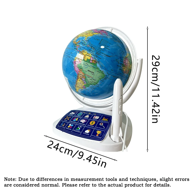 Children\'s World Map Education Toy Desktop Night Light Children\'s Intelligent AR Point Reading Globe