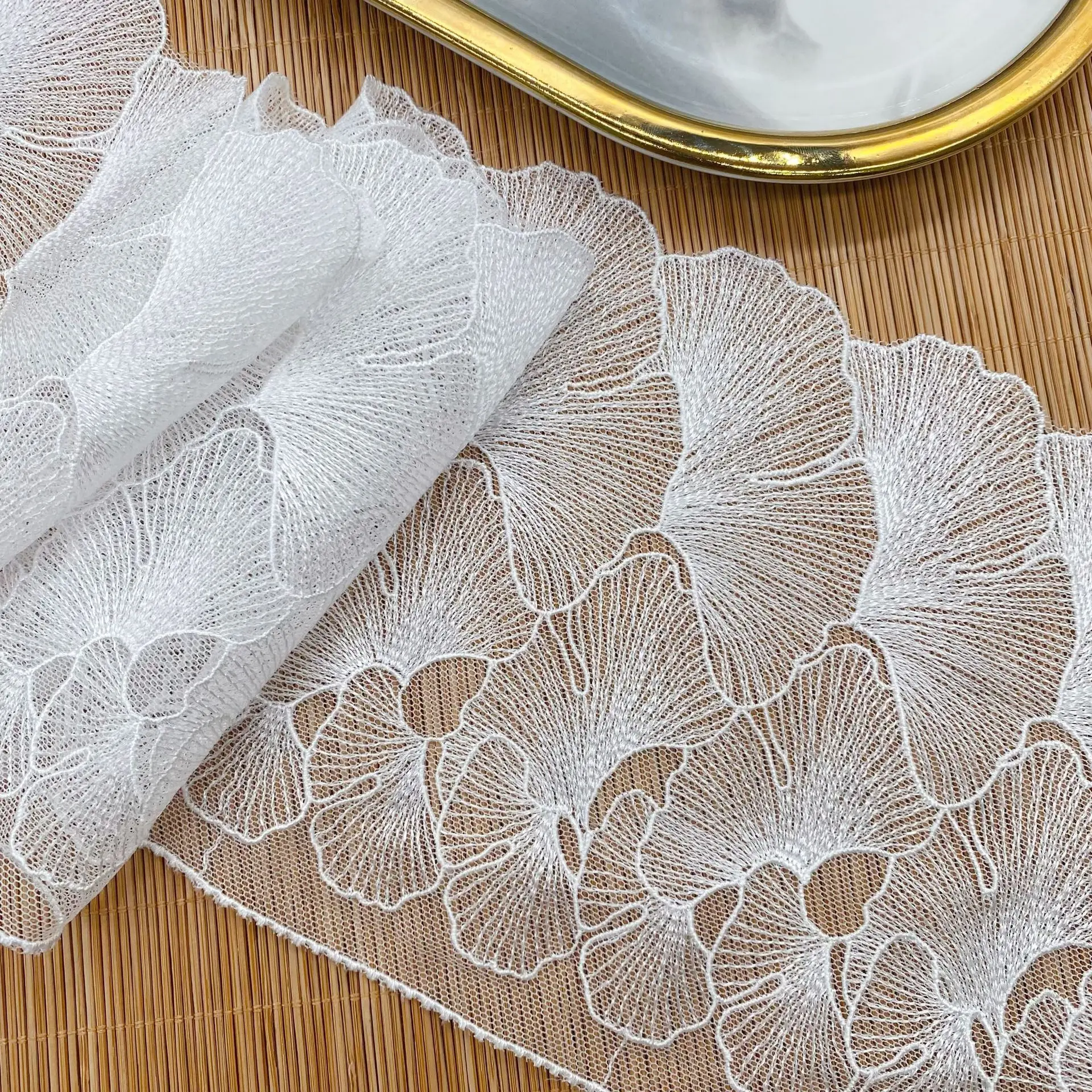 

10 ярдов, ширина 15 см, мягкая сетка, вышивка, кружевная отделка, аксессуары для платья, кружевная ткань, швейные поделки, материал куклы