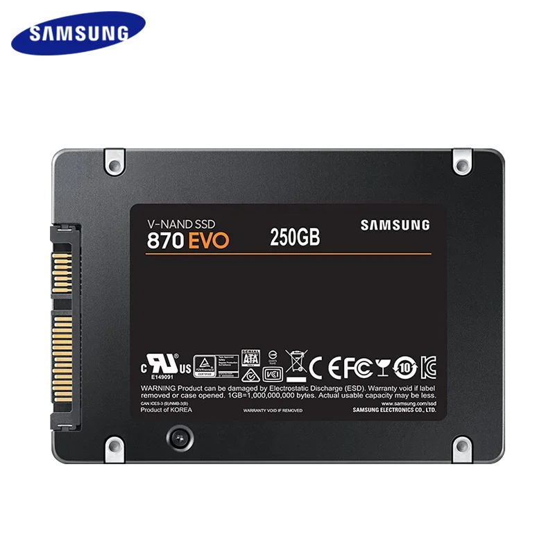 ซัมซุง870 EVO SATA 2.5นิ้ว SSD 250GB ดิสก์แบบแข็งภายในฮาร์ดดิสก์ HDD 500GB 1TB 2TB 4TB ดิสก์จัดเก็บข้อมูลความเร็วสูง