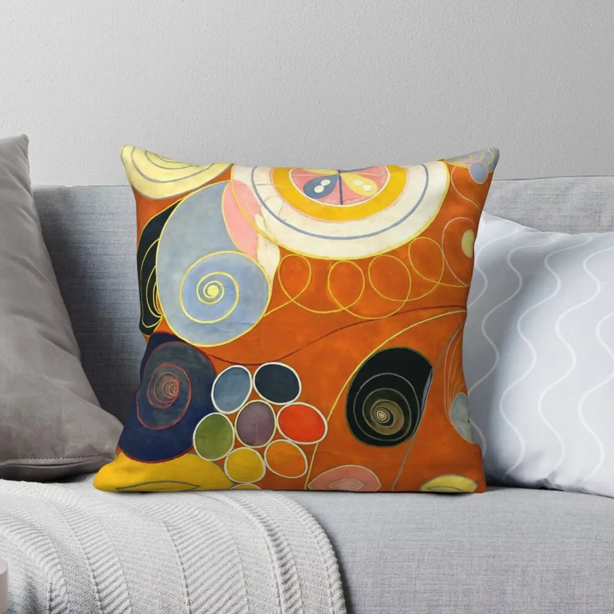 Hilma Af Klint Ten Largest Group IV No. 3 Youth Square Pillowcase Polyester Linen Velvet Pattern Zip Pillow Case Room Cushion