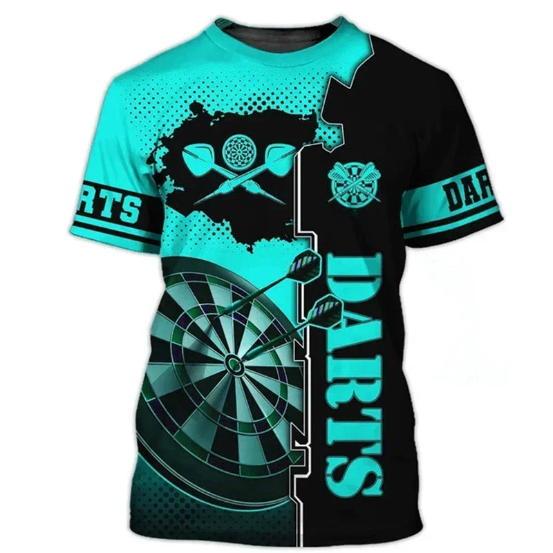 

Darts Game Men's Fashion T-shirts Short Sleeve 3d Printed Street Style T Shirt Summer Dart Turntable Graphic Hip Hop Casual Tops