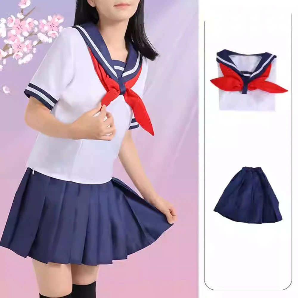 Anime Yandere Simulator Ayano Aishi Cosplay Costumes Osana Najimi Girl School JK Uniform Sailor Shirt Skirt Dress Clothes