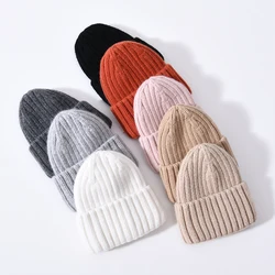 Jxwatcher Winter Hats For Kids Thicken Cashmere Satin Bonnet Boy Autumn Warm Hat Girl Solid Color Casual Cap 2022 New Arrival