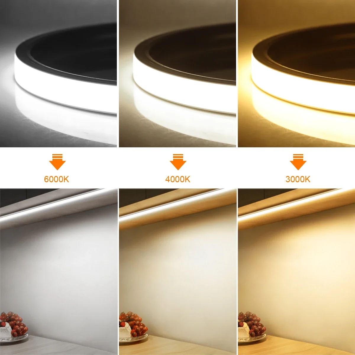 1-10M Wireless PIR Motion Sensor Switch 24V COB Neon Light LED Strip 320leds/m Ultra Bright 100% Pure Silica Gel Tube Home Decor