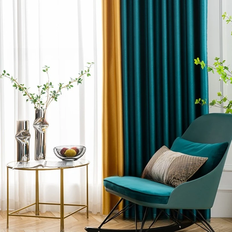 Prague Black Back Full Blackout High Precision Curtains for Living Dining Room Bedroom Custom Size Luxury Decoration Drapes