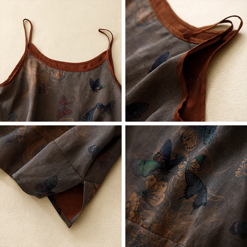 

Summer New Sle Slim Fit Double Sided Print Satin Embroidered Traditional Chinese Trendy Crop Top Women's Faion Vest