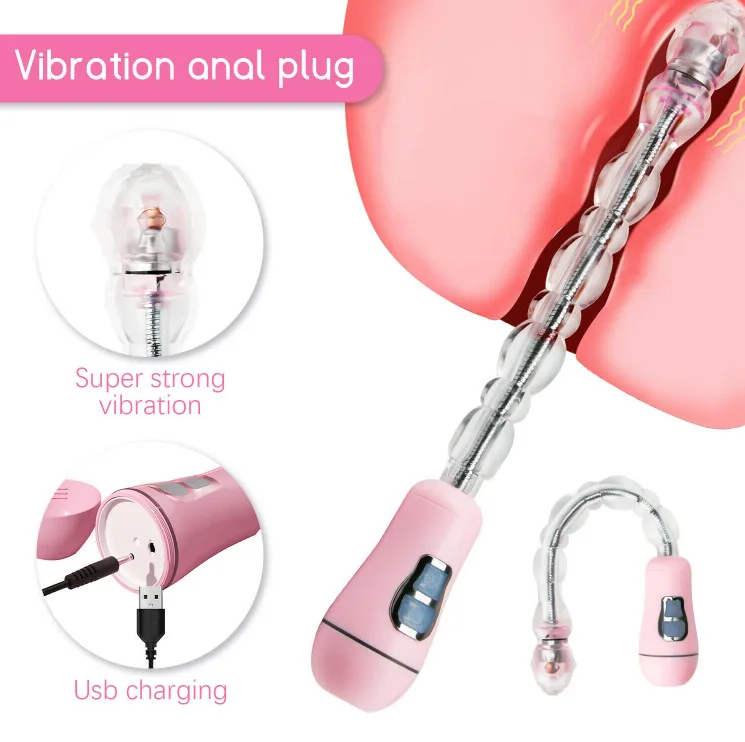 

Super long anal plug universal masturbation vibrator for men and women 360 ° arbitrary bending sex toy for couple flirting props